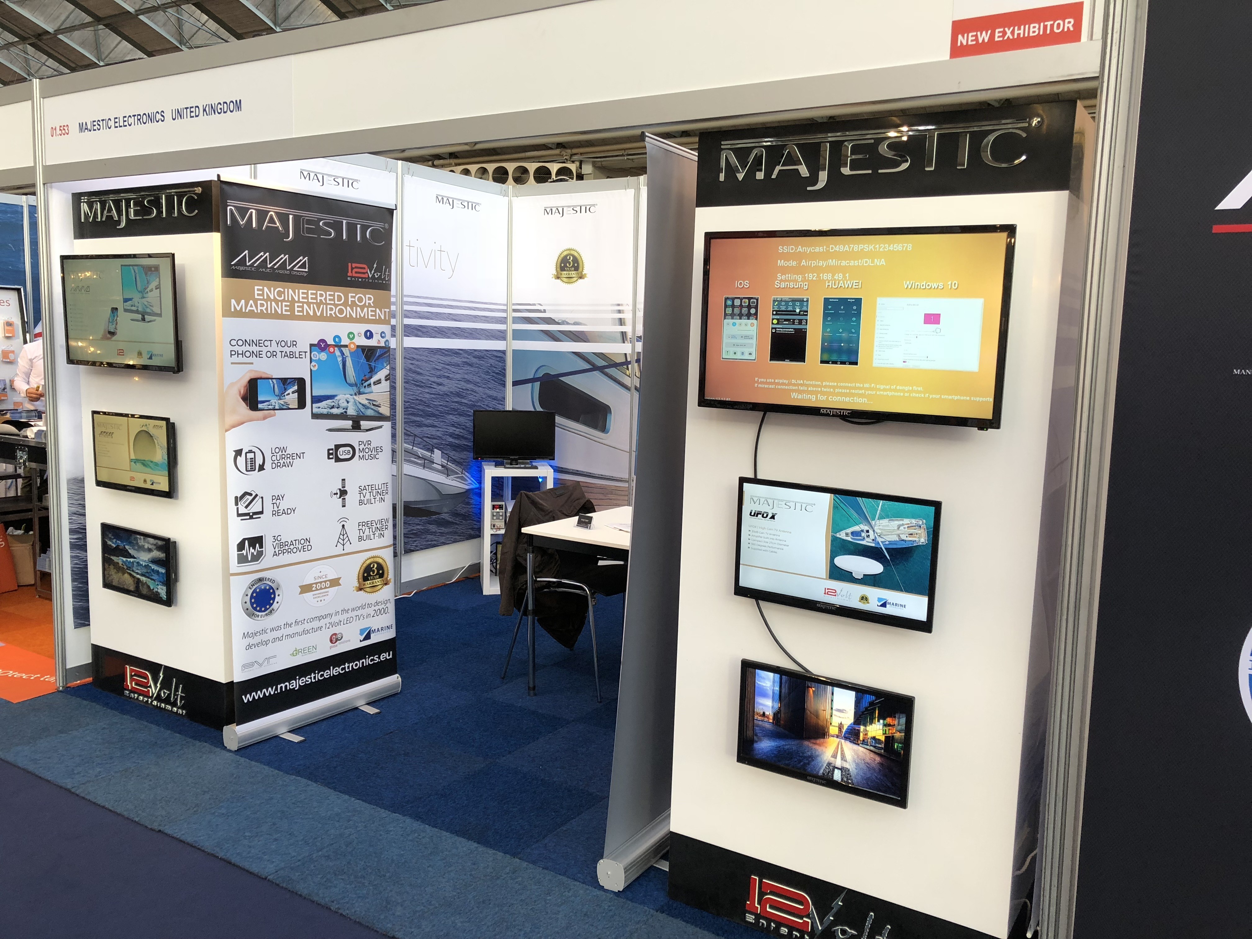 12 Volt Marine TVs were on display at METS with more distributors signing up with Majestic Electronics.